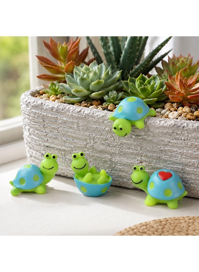 4 Pcs Mini Resin Tortoise Figurines, Adorable Car Interior Ornaments, Rearview Mirror Decorations, Cute Desk Toy Gifts for Home, Office and Computer Monitor - Image 5