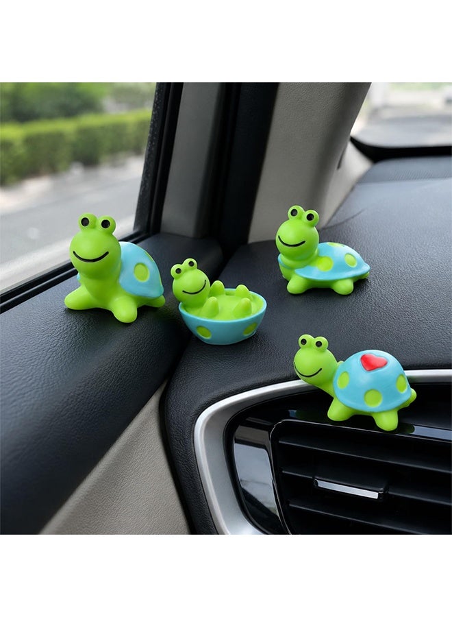 4 Pcs Mini Resin Tortoise Figurines, Adorable Car Interior Ornaments, Rearview Mirror Decorations, Cute Desk Toy Gifts for Home, Office and Computer Monitor - Image 2