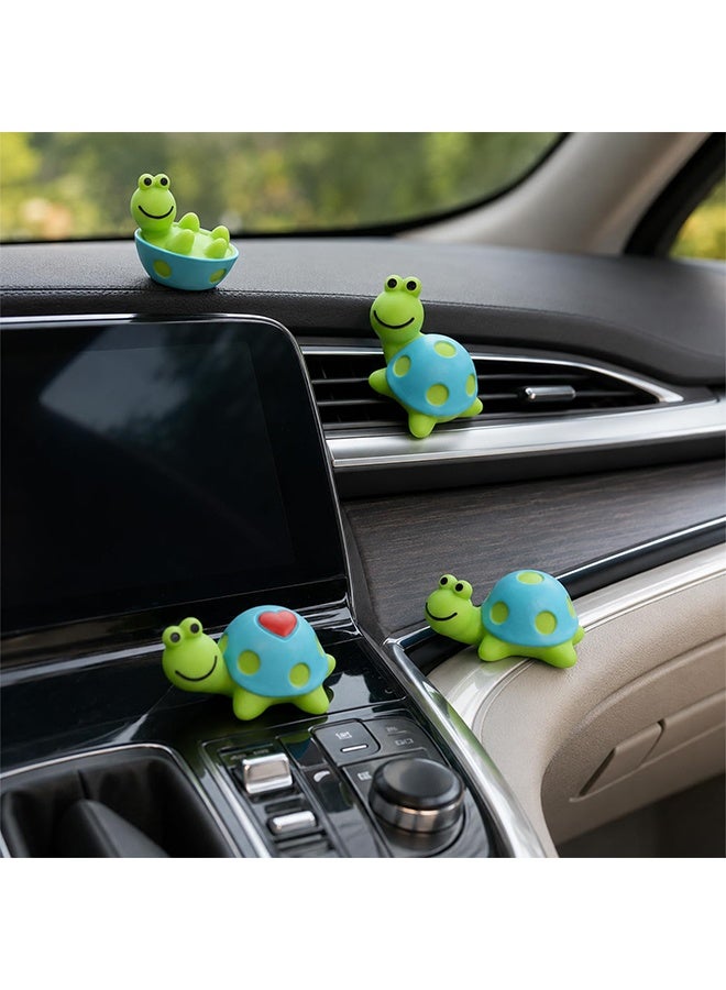 4 Pcs Mini Resin Tortoise Figurines, Adorable Car Interior Ornaments, Rearview Mirror Decorations, Cute Desk Toy Gifts for Home, Office and Computer Monitor - Image 4