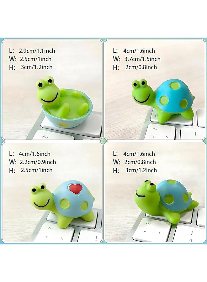 4 Pcs Mini Resin Tortoise Figurines, Adorable Car Interior Ornaments, Rearview Mirror Decorations, Cute Desk Toy Gifts for Home, Office and Computer Monitor - Image 3