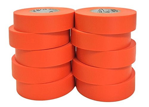 TradeGear Orange 10 Pack - UL Listed Colored Electrical Tape, 60 ft x 3/4 in, 600V, Flame Retardant, Waterproof, Rubber Adhesive - Phase Marking, Wire ID, Automotive - Image 2