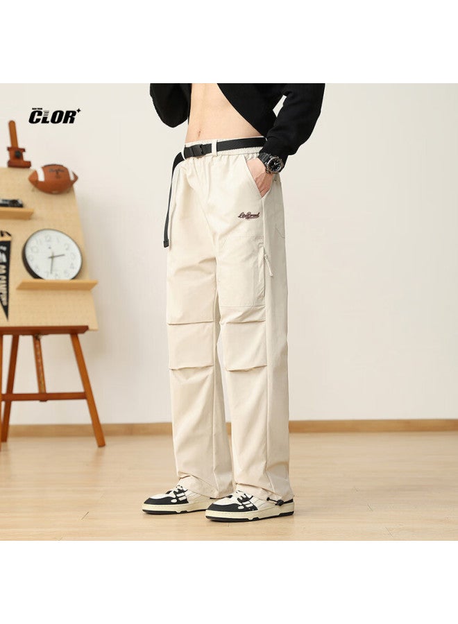 Clor American-style Cargo Pants For Men, Spring And Summer Trendy Straight-leg Trousers, Loose-fitting Casual Pants, Cl11 Khaki XL - Image 1