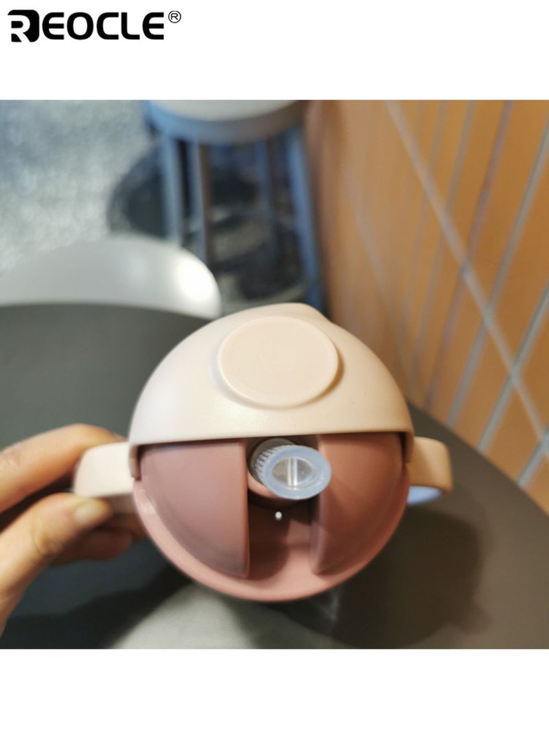 REOCLE 300ML Baby Training Cups with Straw Ergonomic Handle Cartoon Animal Print Kids Drinking Mug Leak-Proof School Water Bottle Easy to Wash Lightweight for School Daycare Travel - Image 5