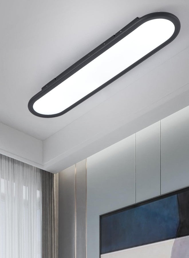 Ganeed Modern Linear Ceiling Lights, 36W LED High Brightness Long Ceiling Lamp, 27.6 Inch Ultra Thin Low Profile Light Fixture for Bedroom Kitchen Closet Hallway, Black/Cool White 6000K - Image 1