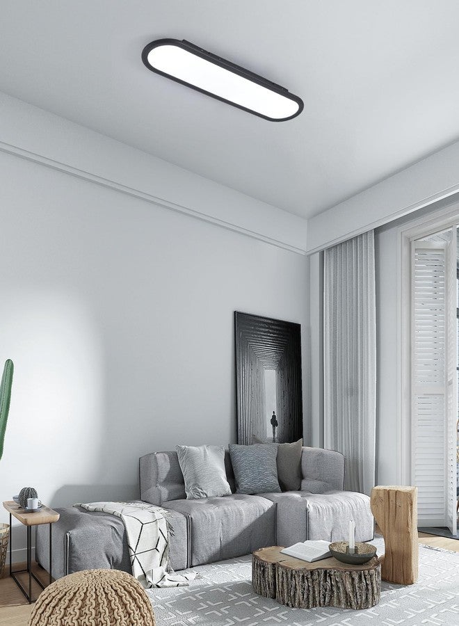 Ganeed Modern Linear Ceiling Lights, 36W LED High Brightness Long Ceiling Lamp, 27.6 Inch Ultra Thin Low Profile Light Fixture for Bedroom Kitchen Closet Hallway, Black/Cool White 6000K - Image 2