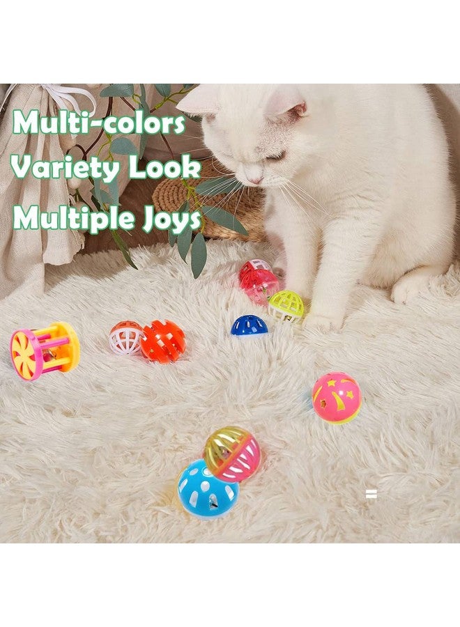 PETFAVORITES PETFAVORITES Cat Jingle Balls Toys 10Pcs 6 Styles for Indoor Cats - Plastic Lattice Cat Balls with Bells Kitten Rattle Toy, Gift Box and 1.5"  - Image 5