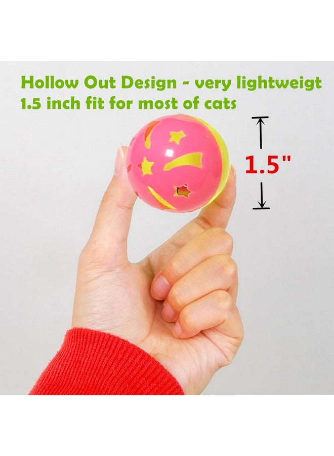 PETFAVORITES PETFAVORITES Cat Jingle Balls Toys 10Pcs 6 Styles for Indoor Cats - Plastic Lattice Cat Balls with Bells Kitten Rattle Toy, Gift Box and 1.5"  - Image 3