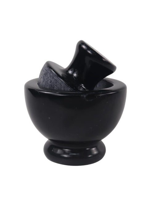Black Marble Mortar and Pestle Set Spice Mill Kitchen Accessories Marble Seasoning Set Avocado Mushroom Grinder