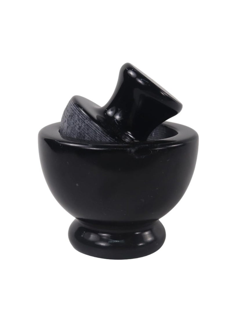 Black Marble Mortar and Pestle Set Spice Mill Kitchen Accessories Marble Seasoning Set Avocado Mushroom Grinder