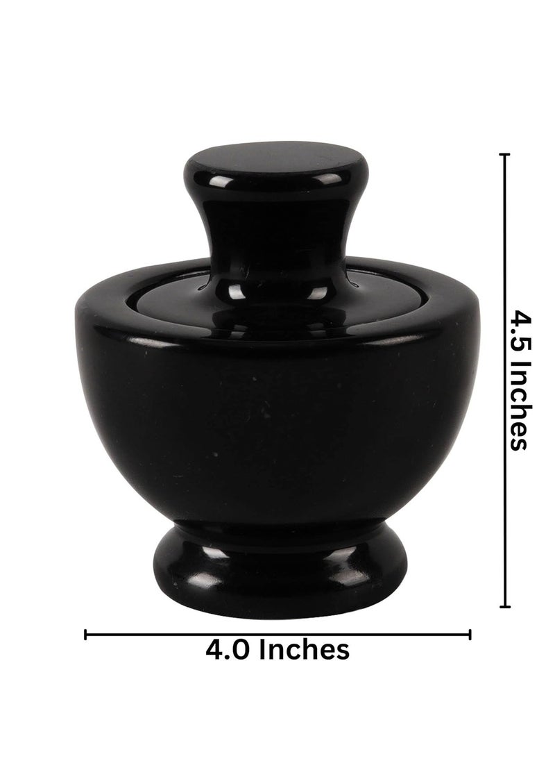 Black Marble Mortar and Pestle Set Spice Mill Kitchen Accessories Marble Seasoning Set Avocado Mushroom Grinder