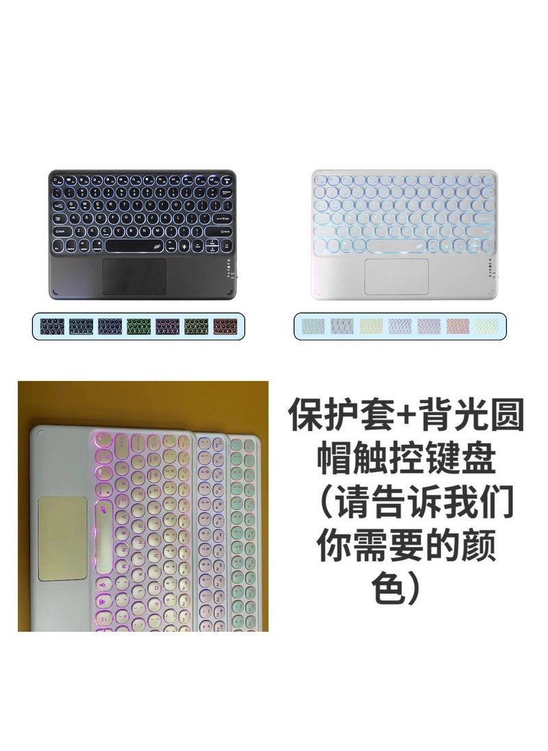 Generic - Applicable to Lenovo tab M10plus Spanish Bluetooth keyboard protective cover TB-X606F sets 10.3-inch TB-Protective Cover + round cap backlit touch keyboard Protective Cover + round cap backlit touch keyboard - Image 1