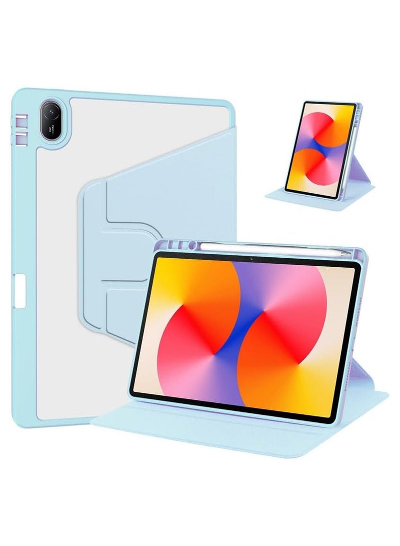 Clear Back Case Compatible with Huawei MatePad SE 11 inch 2024 with Pen Holder, 360 Degree Swivel Stand Flip Smart Tablet Cover Auto Sleep/Wake Case - Image 1