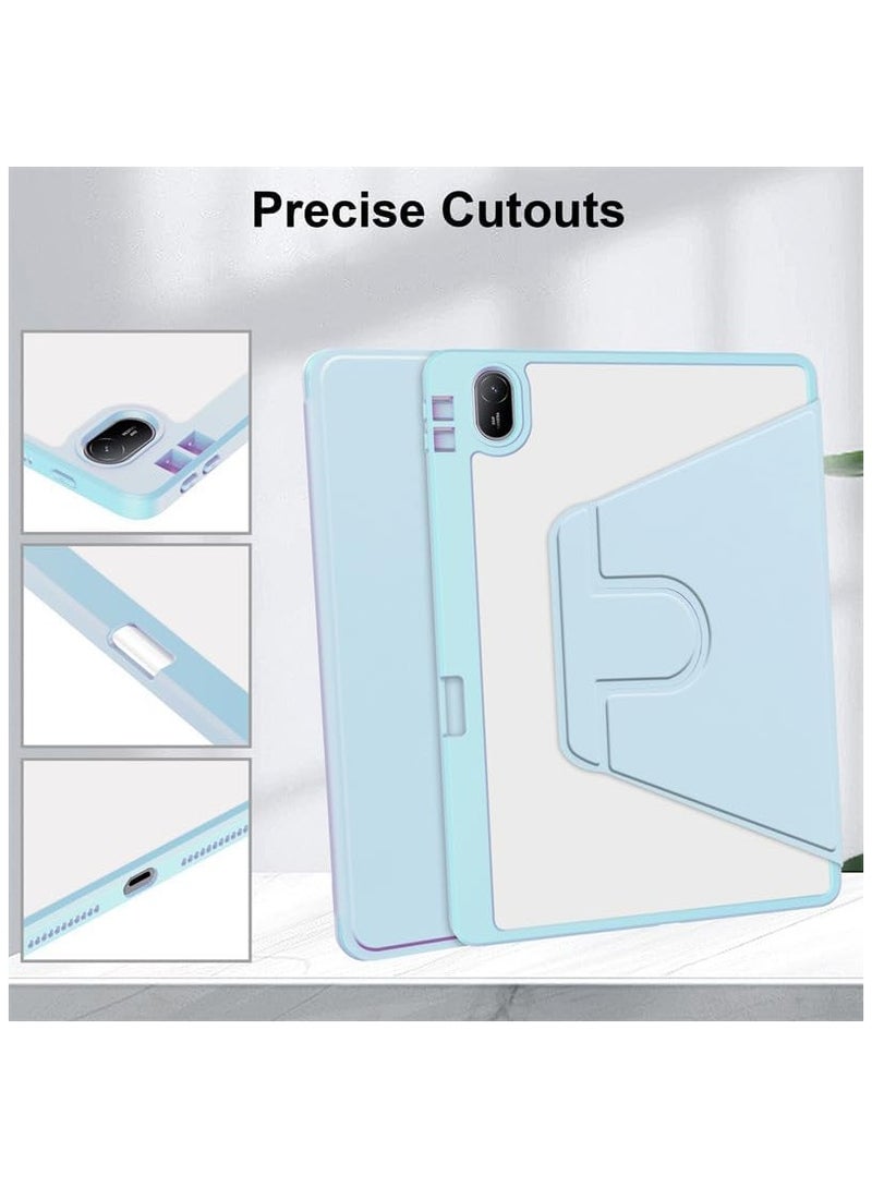 Clear Back Case Compatible with Huawei MatePad SE 11 inch 2024 with Pen Holder, 360 Degree Swivel Stand Flip Smart Tablet Cover Auto Sleep/Wake Case - Image 3