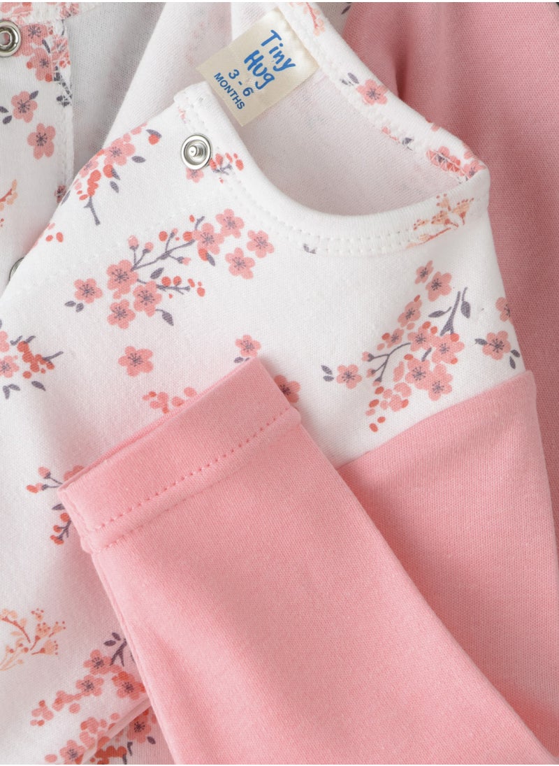 Tiny Hug Sleepsuit of Cotton for Girls, Soft and Comfortable Cotton, Perfect for Everyday Wear and Easy Diaper Changes  - Image 4