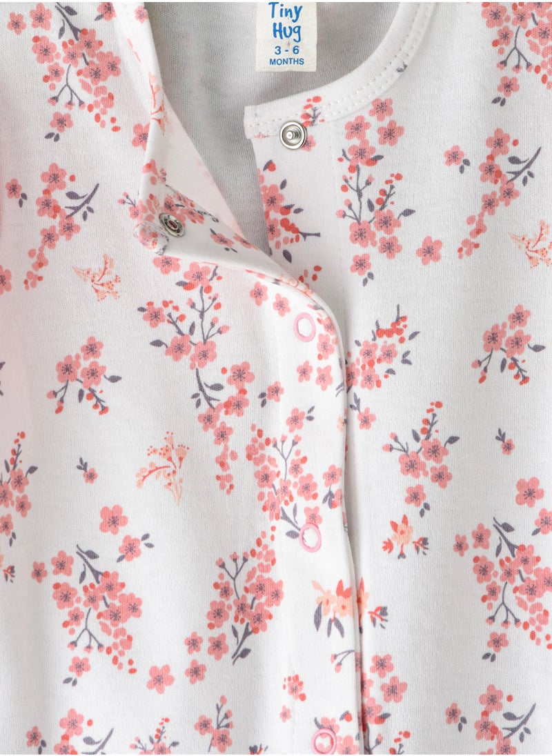 Tiny Hug Sleepsuit of Cotton for Girls, Soft and Comfortable Cotton, Perfect for Everyday Wear and Easy Diaper Changes  - Image 3