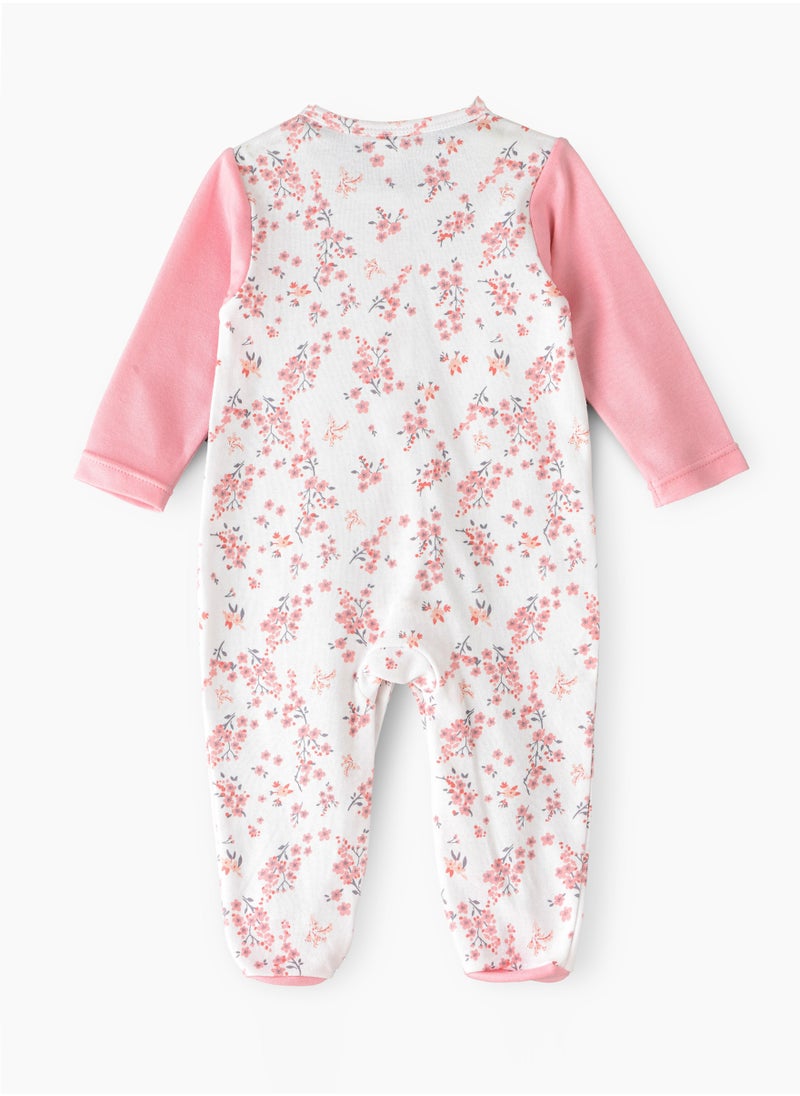 Tiny Hug Sleepsuit of Cotton for Girls, Soft and Comfortable Cotton, Perfect for Everyday Wear and Easy Diaper Changes  - Image 2