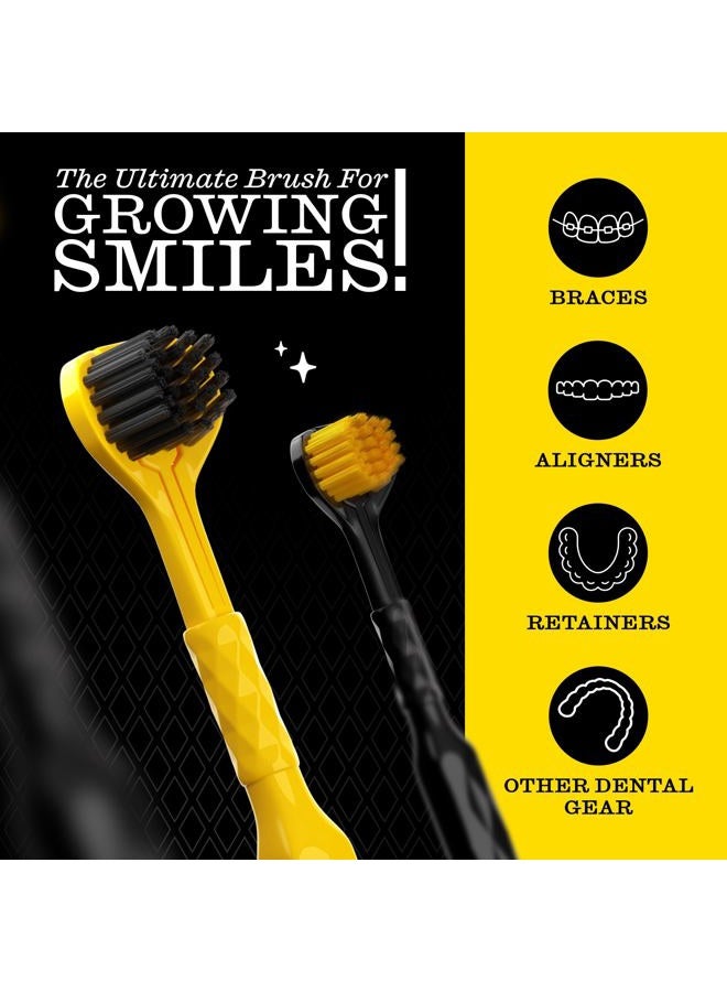 Twice TWICE 3D Toothbrush for Adults with Triple Head - Ultra Soft Bristles for Braces, Aligners and Dentures, Advanced 3-Sided Design for Effective Removal of - Image 5