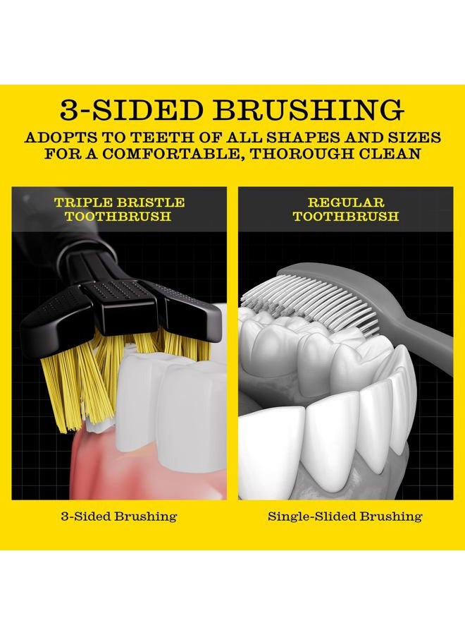 Twice TWICE 3D Toothbrush for Adults with Triple Head - Ultra Soft Bristles for Braces, Aligners and Dentures, Advanced 3-Sided Design for Effective Removal of - Image 4