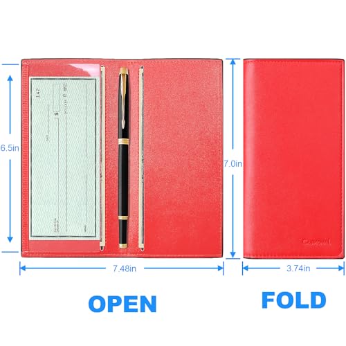 CASMONAL Premium Leather Checkbook Cover for Men and Women Checkbook Holder Wallet RFID Blocking - Image 4