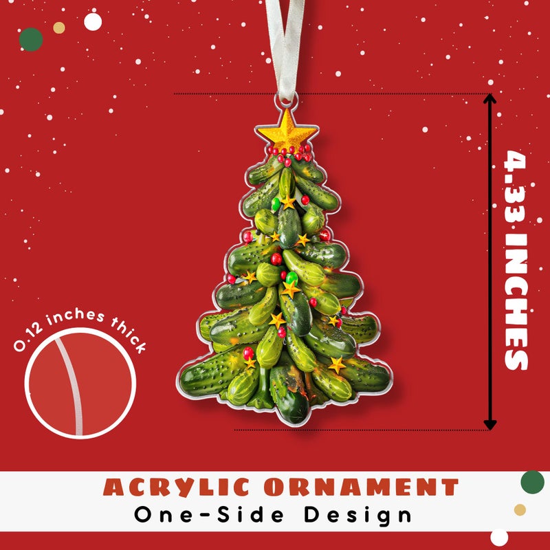 HUNIGIFT Pickle Ornament - Pickle Ornaments for Christmas Tree  Pickle Ornaments  Pickle Xmas Ornaments - Christmas Pickle Ornament - Pickle Gifts for Christmas 2024 - Acrylic Christmas Ornaments 2024 - Image 2