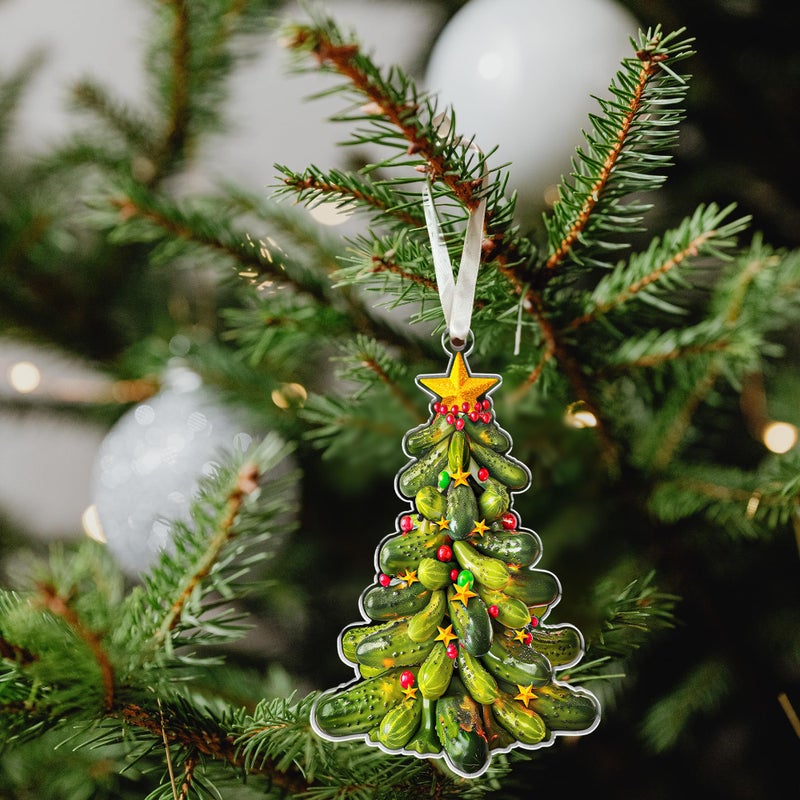 HUNIGIFT Pickle Ornament - Pickle Ornaments for Christmas Tree  Pickle Ornaments  Pickle Xmas Ornaments - Christmas Pickle Ornament - Pickle Gifts for Christmas 2024 - Acrylic Christmas Ornaments 2024 - Image 5