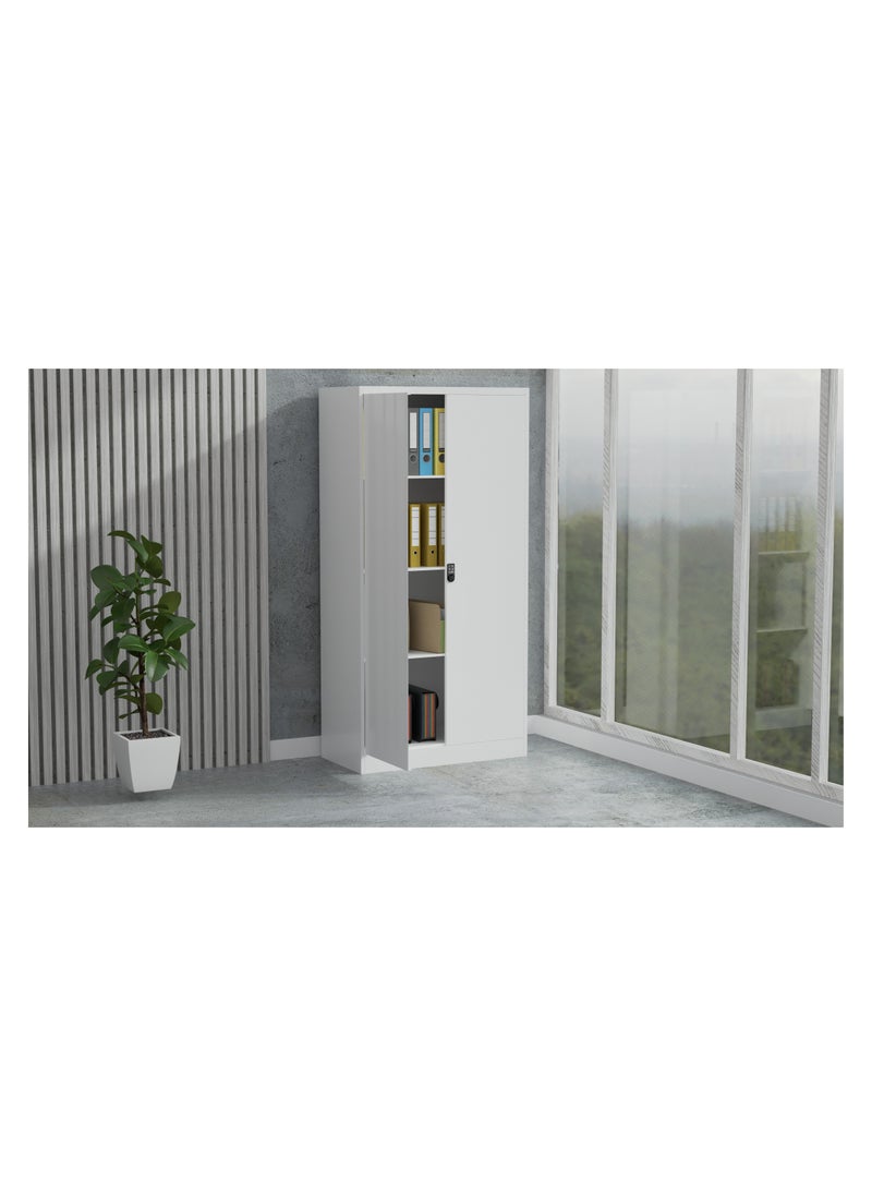Mahmayi Modern Digital Cupboard - Secure, Stylish, and Adjustable Storage Solution for Documents, Home, and Office - White