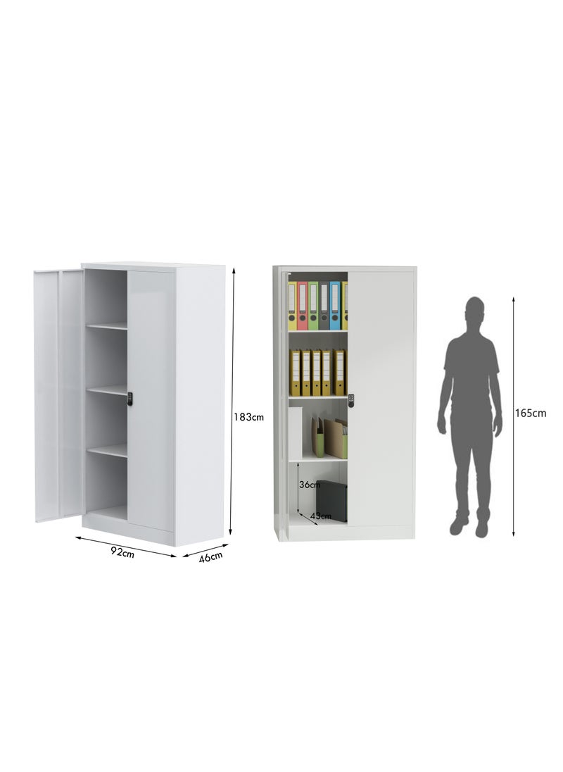 Mahmayi Modern Digital Cupboard - Secure, Stylish, and Adjustable Storage Solution for Documents, Home, and Office - White