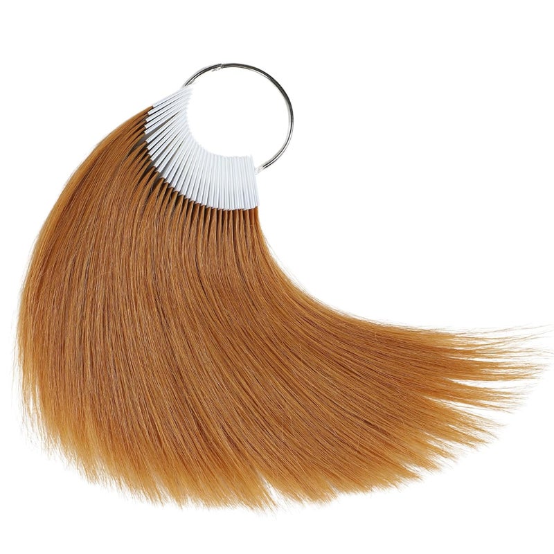 Hair Swatches for Testing Color Light Brown Tone Level 6 Real Natural Remy Human Hair 30 Strands per Pack 8 Inches