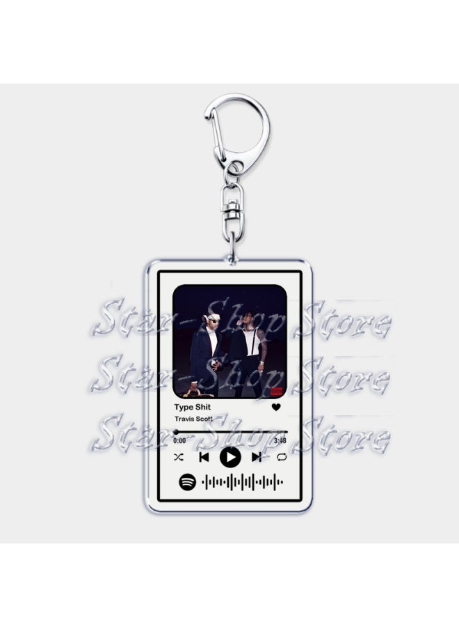 Generic Hot Hip Hop Rap Singer Music Keychains for Women Man Accessories Bag Goosebumps Playlist Code Keying Jewelry Fans Friends Gift-Color:FEIN-Ships From:CHINA  - Image 5