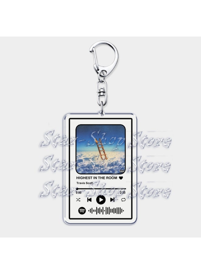 Generic Hot Hip Hop Rap Singer Music Keychains for Women Man Accessories Bag Goosebumps Playlist Code Keying Jewelry Fans Friends Gift-Color:FEIN-Ships From:CHINA  - Image 3