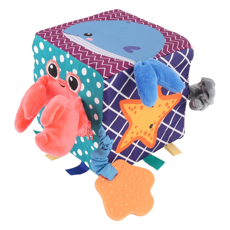 Baby Soft Cube Soothing Hand Rattle Ball Soft Rich Colors Baby Cloth Activity Toy for Crib - Image 5