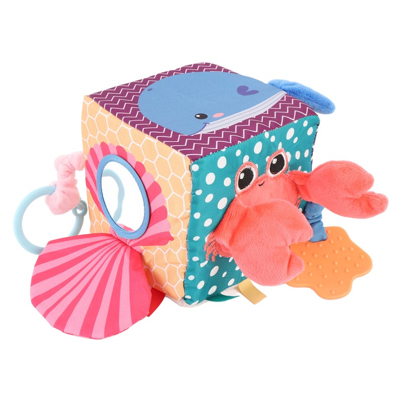 Baby Soft Cube Soothing Hand Rattle Ball Soft Rich Colors Baby Cloth Activity Toy for Crib - Image 3
