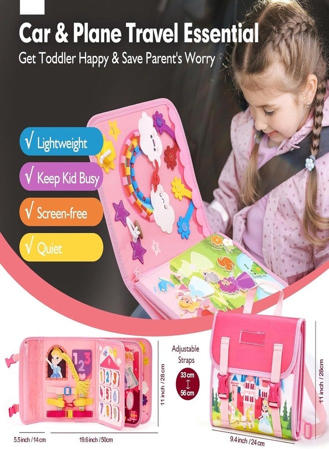 BeFunky Montessori Toys for Ages 2-4, Busy Board 1-4 Year Old Girl Birthday Gift 17 in 1 Preschool Learning Activities with 12 Life Skill, Number,Shape,Dressup,Animal,Figures (Princess) - Image 4