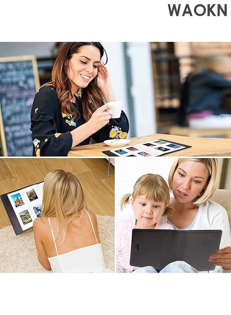 دبليو أيه أو كي أن ألبوم صور محمول صغير للعائلة يحتوي على 256 جيبًا، ألبومات ذكريات عائلية صغيرة، كتاب صور لكاميرا فوجي فيلم إنستاكس ميني لي بلاي 11 90 70 50S 26 25 9 8+ 8 7S الفورية، طابعة للكاميرات العائلية وحفلات الزفاف والسفر والأولاد والبنات وأعياد الميلاد (أسود) - Image 4