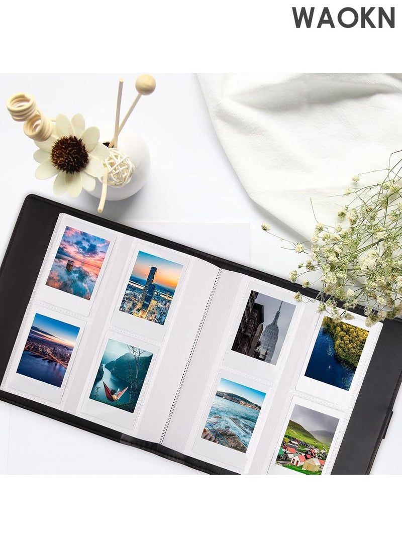 دبليو أيه أو كي أن ألبوم صور محمول صغير للعائلة يحتوي على 256 جيبًا، ألبومات ذكريات عائلية صغيرة، كتاب صور لكاميرا فوجي فيلم إنستاكس ميني لي بلاي 11 90 70 50S 26 25 9 8+ 8 7S الفورية، طابعة للكاميرات العائلية وحفلات الزفاف والسفر والأولاد والبنات وأعياد الميلاد (أسود) - Image 5