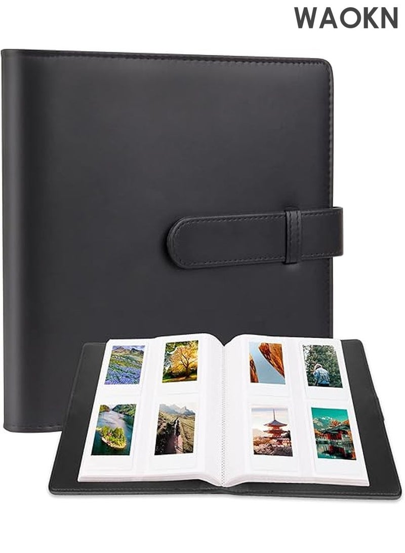 دبليو أيه أو كي أن ألبوم صور محمول صغير للعائلة يحتوي على 256 جيبًا، ألبومات ذكريات عائلية صغيرة، كتاب صور لكاميرا فوجي فيلم إنستاكس ميني لي بلاي 11 90 70 50S 26 25 9 8+ 8 7S الفورية، طابعة للكاميرات العائلية وحفلات الزفاف والسفر والأولاد والبنات وأعياد الميلاد (أسود) - Image 1