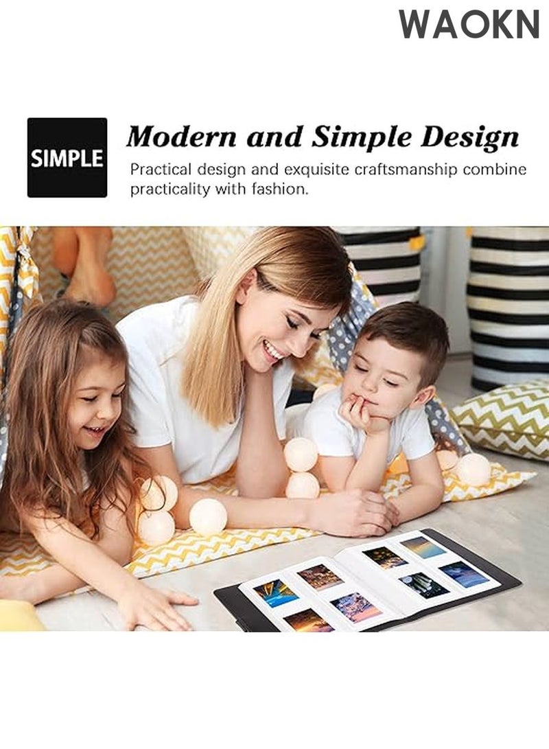 دبليو أيه أو كي أن ألبوم صور محمول صغير للعائلة يحتوي على 256 جيبًا، ألبومات ذكريات عائلية صغيرة، كتاب صور لكاميرا فوجي فيلم إنستاكس ميني لي بلاي 11 90 70 50S 26 25 9 8+ 8 7S الفورية، طابعة للكاميرات العائلية وحفلات الزفاف والسفر والأولاد والبنات وأعياد الميلاد (أسود) - Image 3