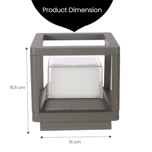JACKAL Modern LED Post Light, Outdoor Waterproof Garden Pillar Lamp, Black Aluminum, Square Design, Warm White Light, for Patio Deck Fence with 1 Year Warranty - Image 3