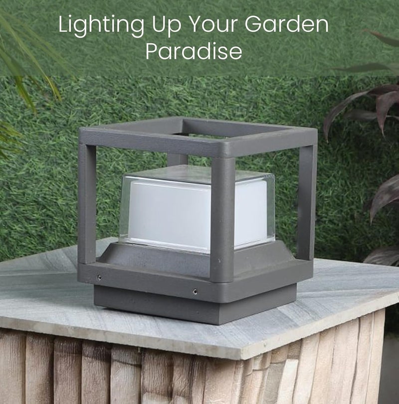 JACKAL Modern LED Post Light, Outdoor Waterproof Garden Pillar Lamp, Black Aluminum, Square Design, Warm White Light, for Patio Deck Fence with 1 Year Warranty - Image 4