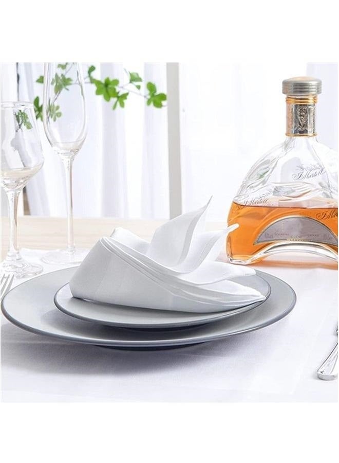 20-pack Cloth Napkins, Premium Quality Cotton,Machine Washable Oversized Cloth Dinner Table Napkins for Wedding/restaurant/hotel/party/holiday Dinner(White,50 X 20 cm) - Image 5