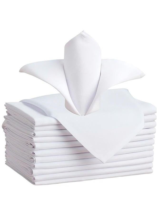 20-pack Cloth Napkins, Premium Quality Cotton,Machine Washable Oversized Cloth Dinner Table Napkins for Wedding/restaurant/hotel/party/holiday Dinner(White,50 X 20 cm) - Image 1