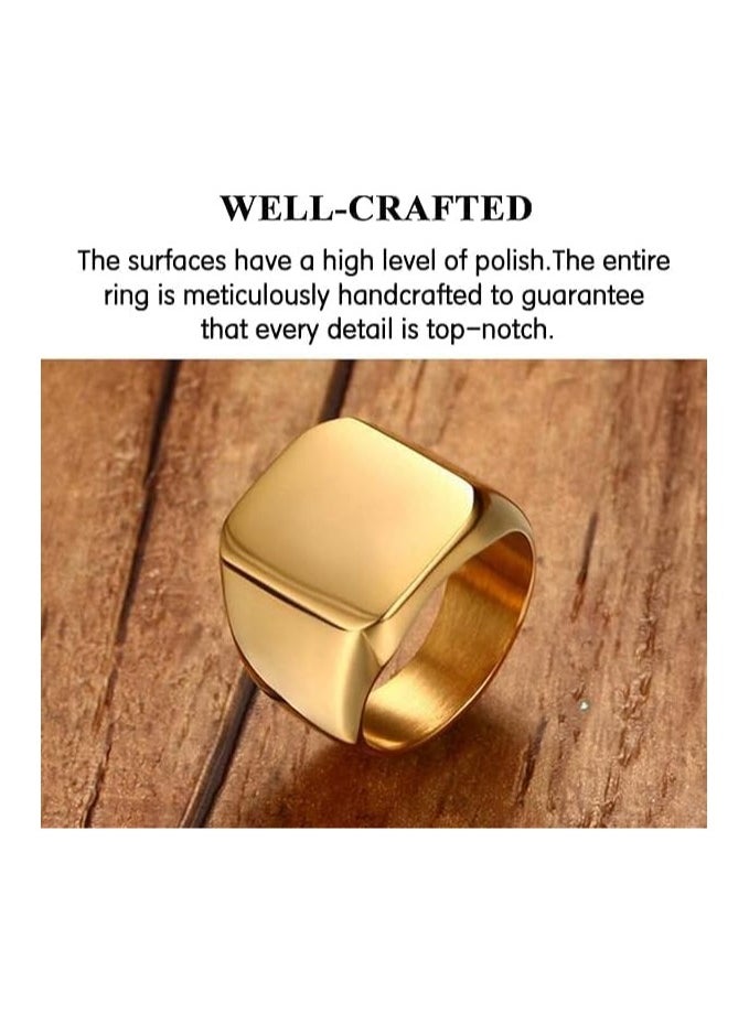 Fayrouz Jewellery - Fayrouz Jewelry Men's Stainless Steel Square Designs Rings for Men, Thumb Pinky Ring, Men's Ring for Boys - Image 1