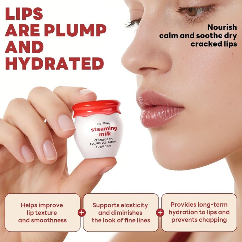 Tenmokus Milk Collagen Lip Sleeping Mask,with 100 pieces of lip mask paper,- Overnight Repair for Dry, Cracked Lips & Dark Lines - Image 5