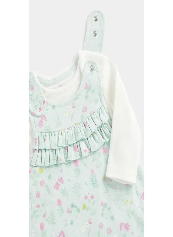 mothercare Floral Dungarees and Bodysuit Set