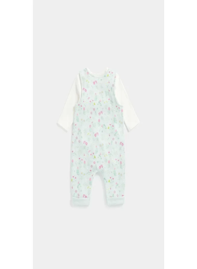 مذركير Floral Dungarees and Bodysuit Set
