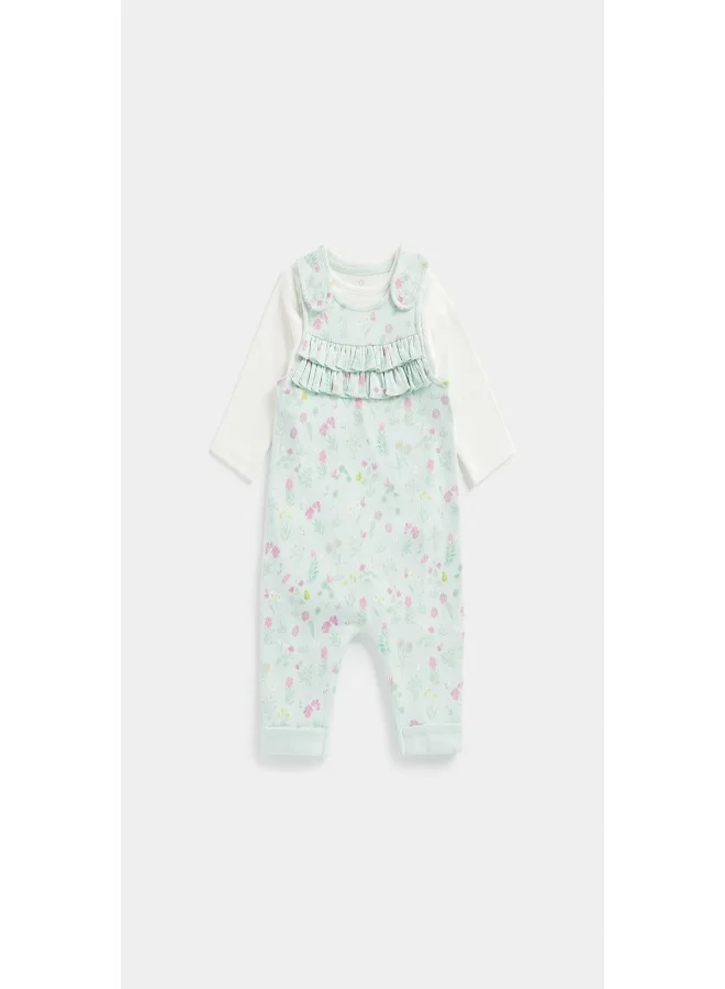 مذركير Floral Dungarees and Bodysuit Set