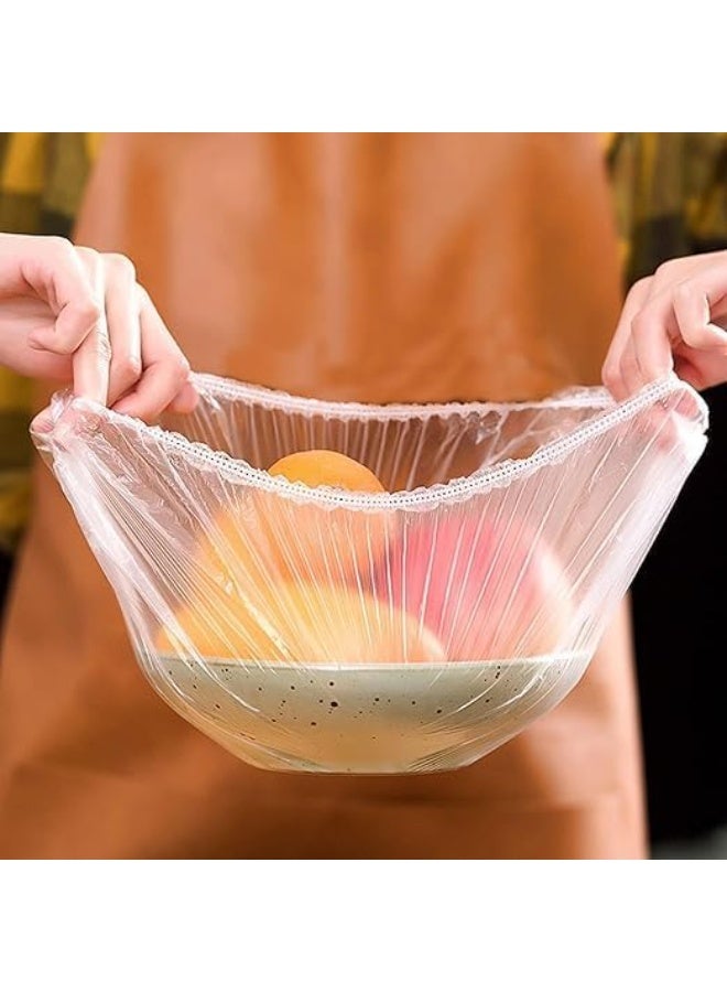 Disposable Elastic Bowl Covers, 20 Pieces, Waterproof Food Storage Lids, Clear Plastic Stretch Wrap for Bowls and Dishes Bag size: 60 * 70 cm - Image 1