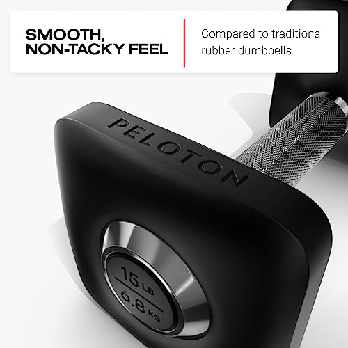 Peloton Dumbbells | Ergonomically Designed Pair of Cast Iron Weights With Urethane Coating and Nonslip Grip, Available in Set of Two - 5 lb, black - Image 4