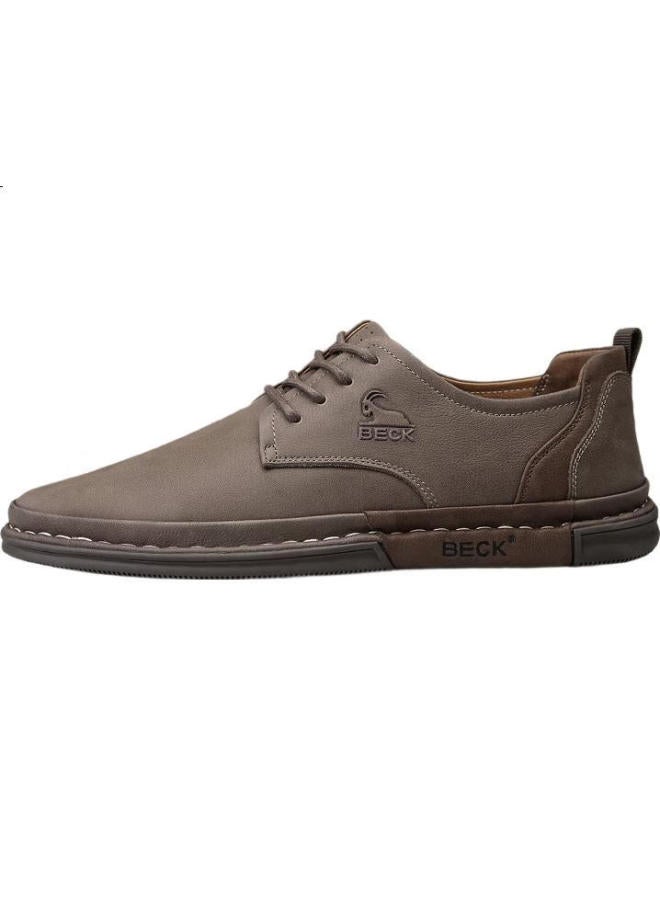 Beck Gongyang Leather Shoes For Men, Genuine Leather, Spring And Summer Formal Business Shoes, British Style Trendy Casual Shoes For Men, Khaki, Size 44 - Image 3