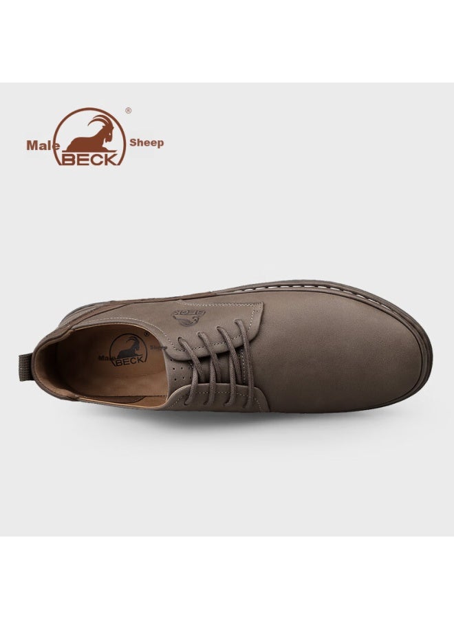 Beck Gongyang Leather Shoes For Men, Genuine Leather, Spring And Summer Formal Business Shoes, British Style Trendy Casual Shoes For Men, Khaki, Size 44 - Image 2